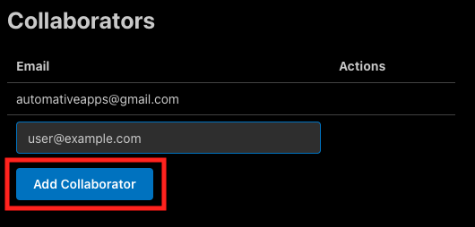 Add Collaborator button