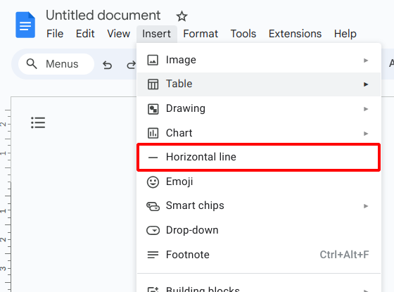 Adding Horizontal Lines In Google Docs