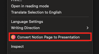 Convert Notion Page to Presentation