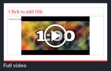 Full video slide shortcut