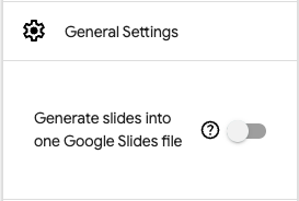 Generate slides into one Google Slides file disabled