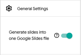 Generate slides into one Google Slides file