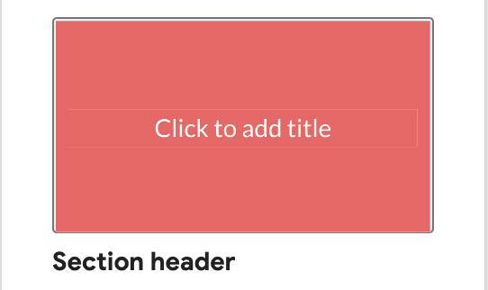 Section Header Slide Shortcut