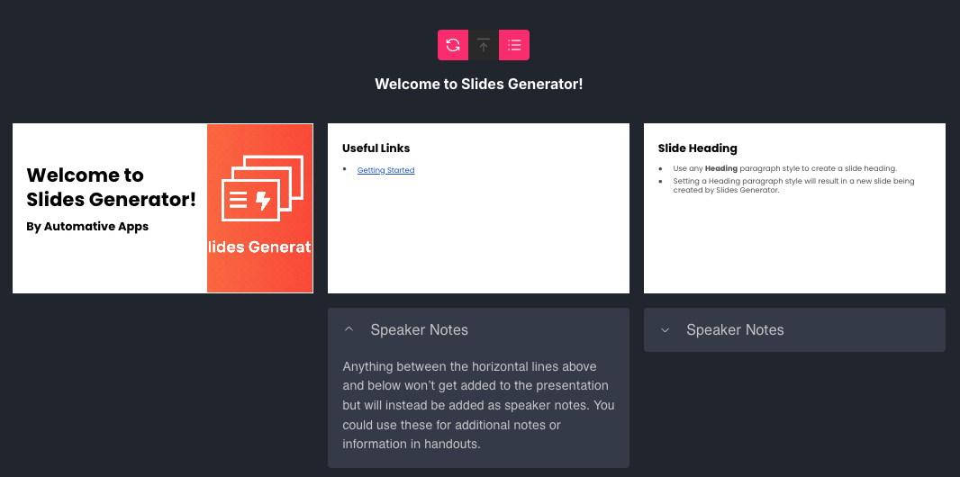 Speaker Notes Previews