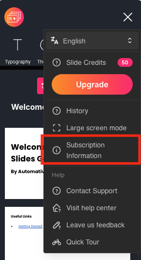 Subscription Information