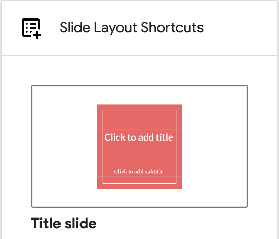 Title Slide Shortcut