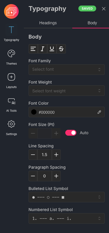 More Typography Customization Options