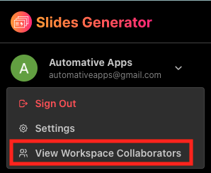 View Workspace Collaborators